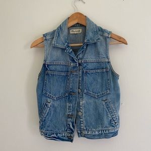 Madewell cropped denim vest